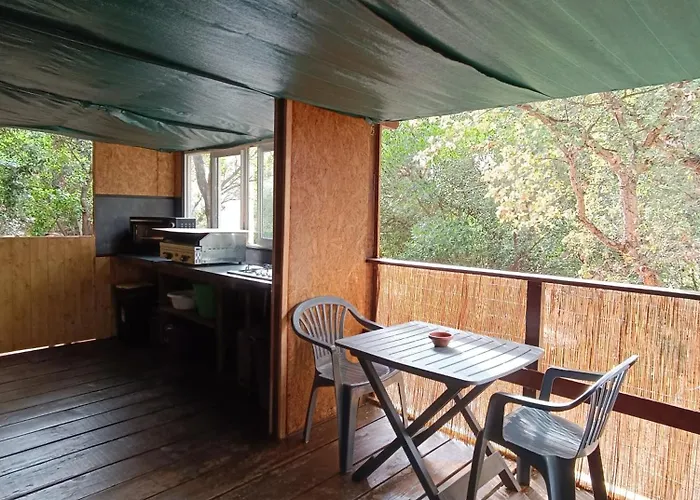 Et Mobile Home, Au Sein Du Maquis Corse Avec Piscine Privative 9mx4m 木屋 宗扎